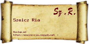 Szeicz Ria névjegykártya
